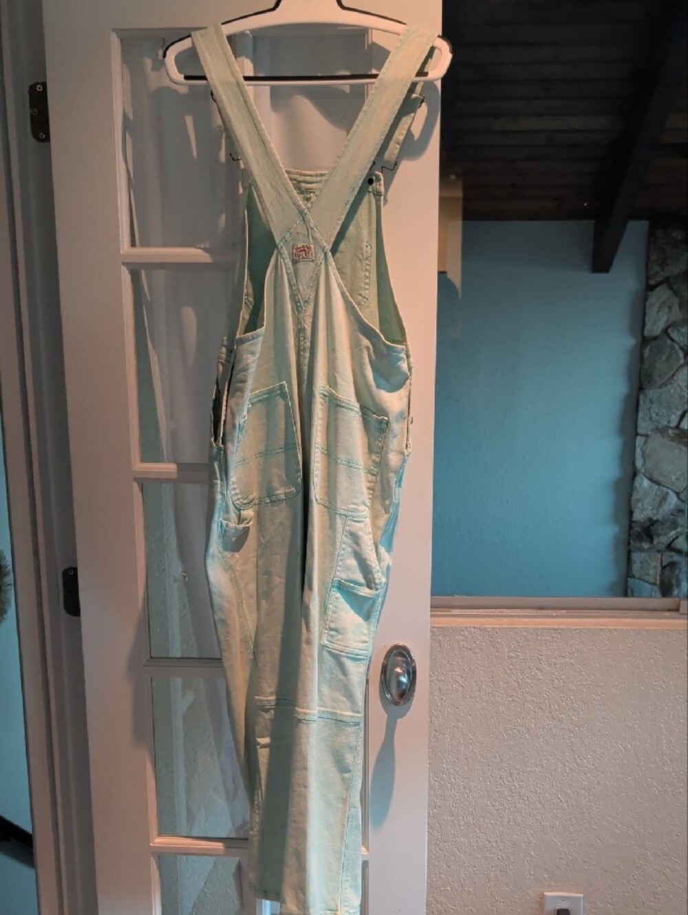 Faherty Light Mint Women’s Denim Overalls - Picture 8 of 8